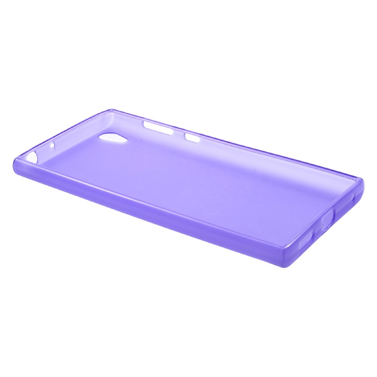 Soft TPU Matte Phone Accessory Case Cover for Sony Xperia L1 - Purple-4