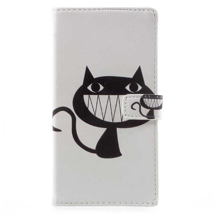 Pattern Printing Magnetic Leather Stand Cover for Sony Xperia XA1 - Black Cat-1
