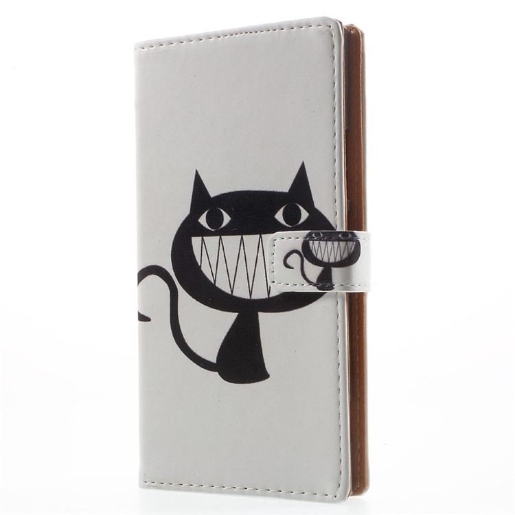 Pattern Printing Magnetic Leather Stand Cover for Sony Xperia XA1 - Black Cat-2