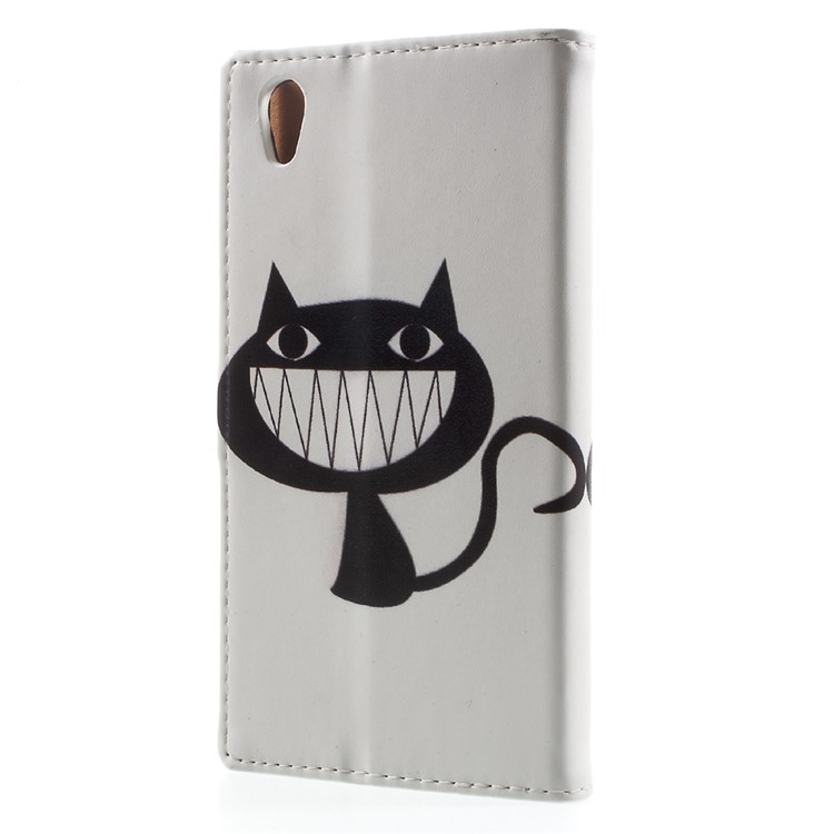 Pattern Printing Magnetic Leather Stand Cover for Sony Xperia XA1 - Black Cat-3