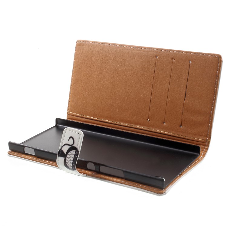 Pattern Printing Magnetic Leather Stand Cover for Sony Xperia XA1 - Black Cat-5