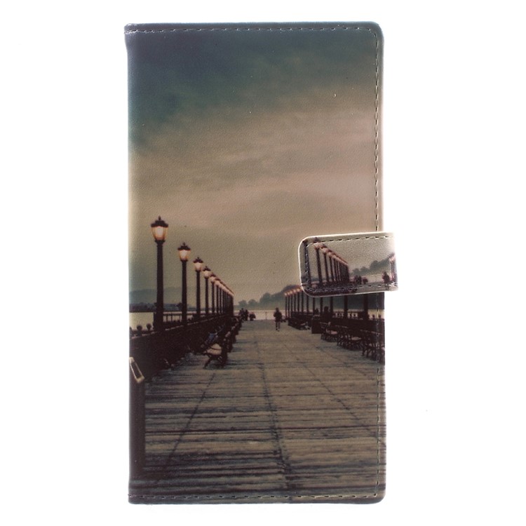 Pattern Printing Magnetic Leather Protective Case for Sony Xperia XA1 - Dock at Sunset-1