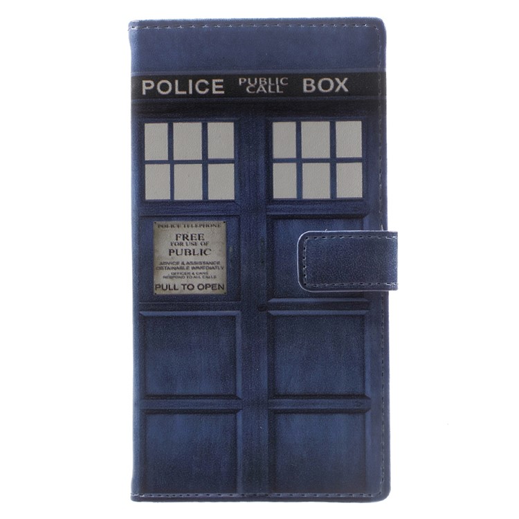 Pattern Printing Magnetic Leather Stand Case for Sony Xperia XA1 - Police Public Call Box-1