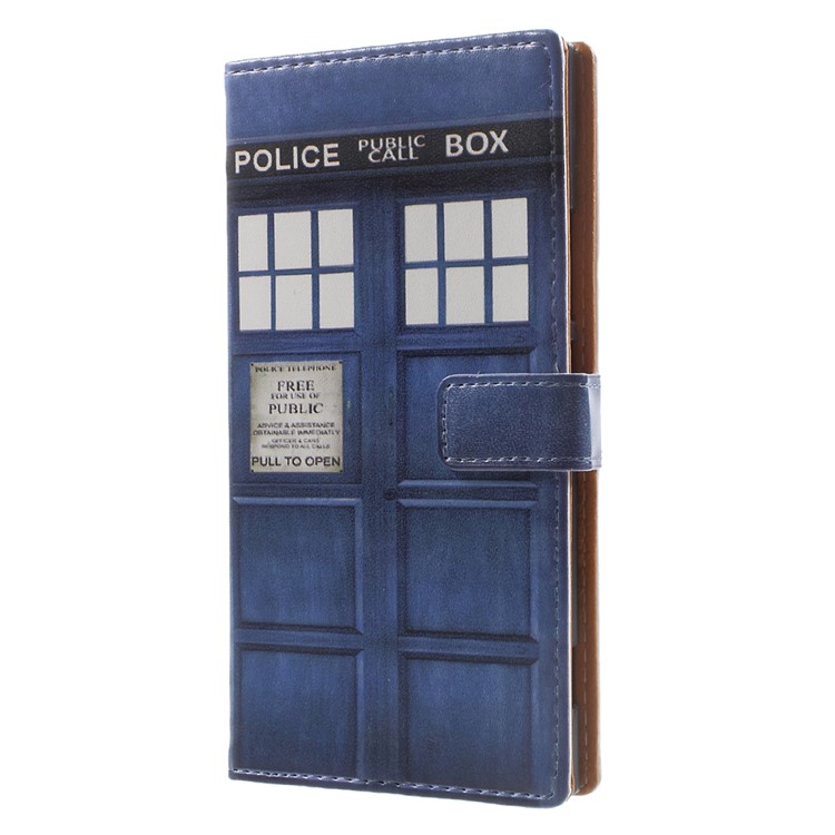 Pattern Printing Magnetic Leather Stand Case for Sony Xperia XA1 - Police Public Call Box-2