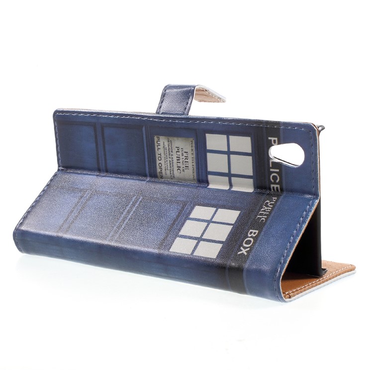 Pattern Printing Magnetic Leather Stand Case for Sony Xperia XA1 - Police Public Call Box-4