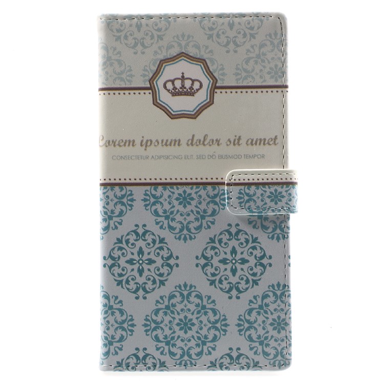 Pattern Printing Leather Card Holder Case for Sony Xperia XA1 - Damask Flower-1