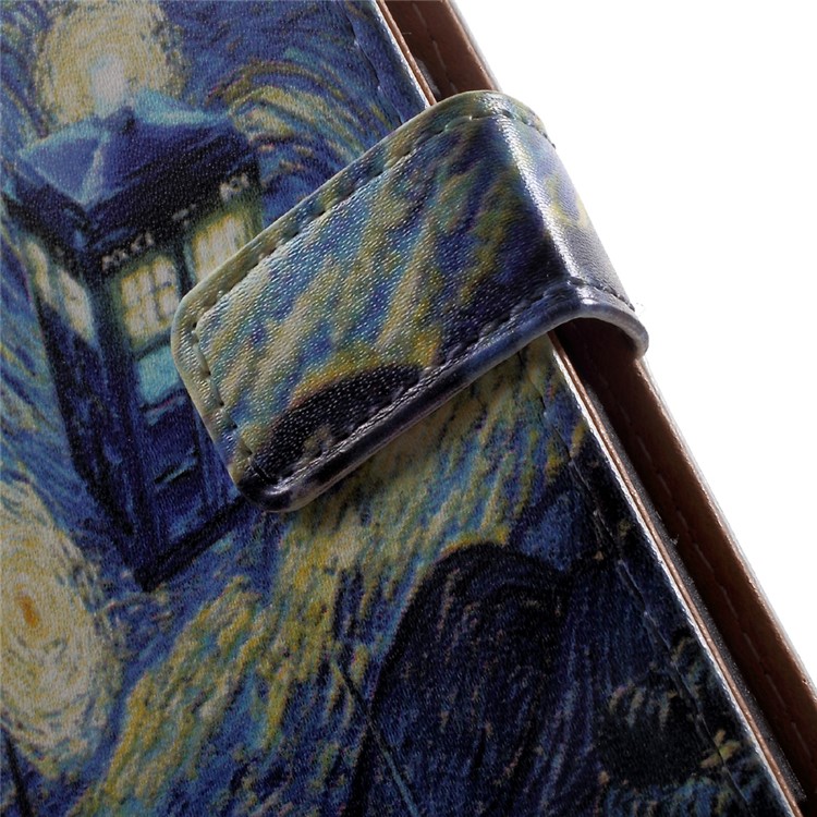 Pattern Printing Leather Wallet Cover Case for Sony Xperia XA1 - Oil Painting-5
