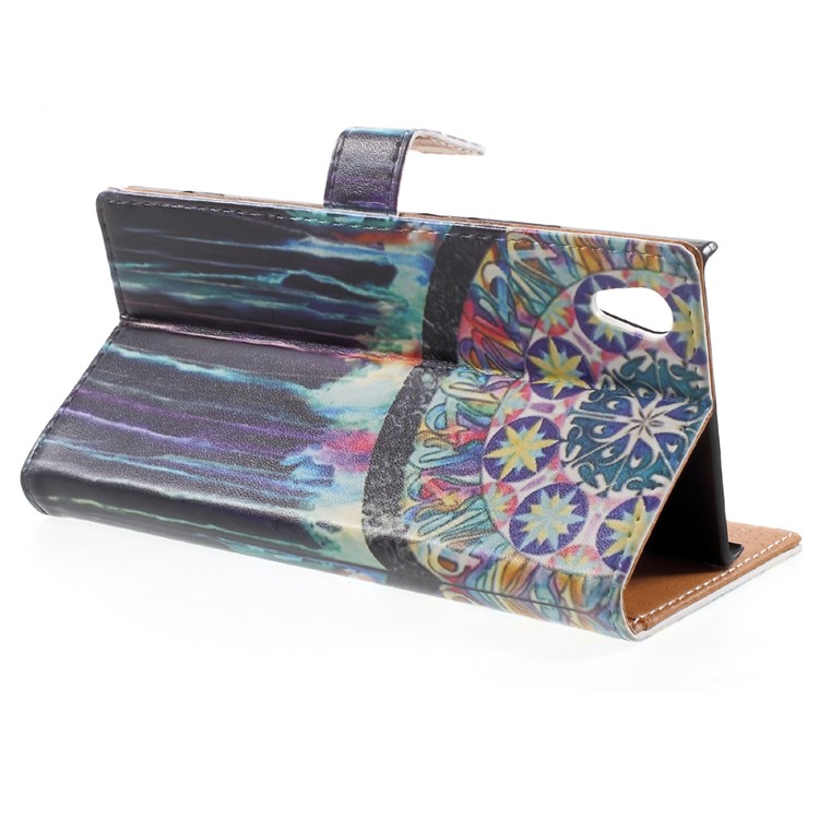 Pattern Printing Wallet Leather Phone Casing for Sony Xperia XA1 - Dream Catcher-4