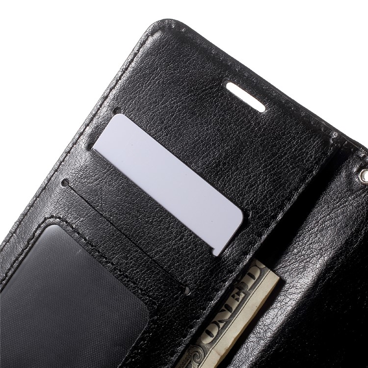 Bi-Color PU Leather Wallet Stand Phone Case for Sony Xperia XA1 - Black-6