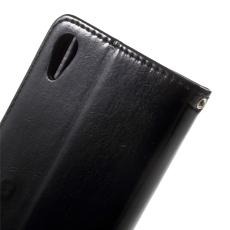 Bi-Color PU Leather Wallet Stand Phone Case for Sony Xperia XA1 - Black-7