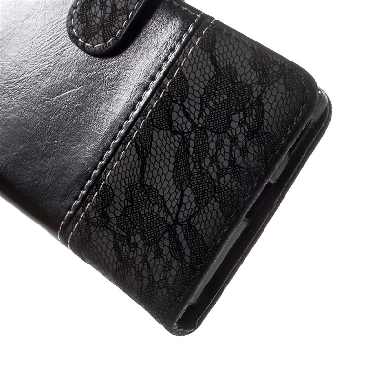 Bi-Color PU Leather Wallet Stand Phone Case for Sony Xperia XA1 - Black-8