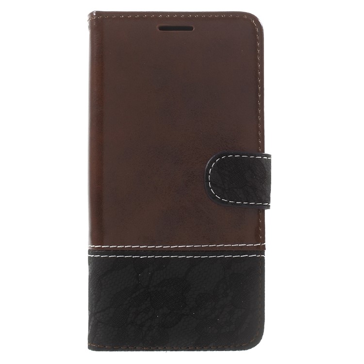 Bi-Color PU Leather Wallet Stand Flip Cover for Sony Xperia XA1 - Brown-1