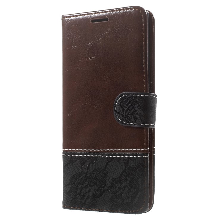 Bi-Color PU Leather Wallet Stand Flip Cover for Sony Xperia XA1 - Brown-2