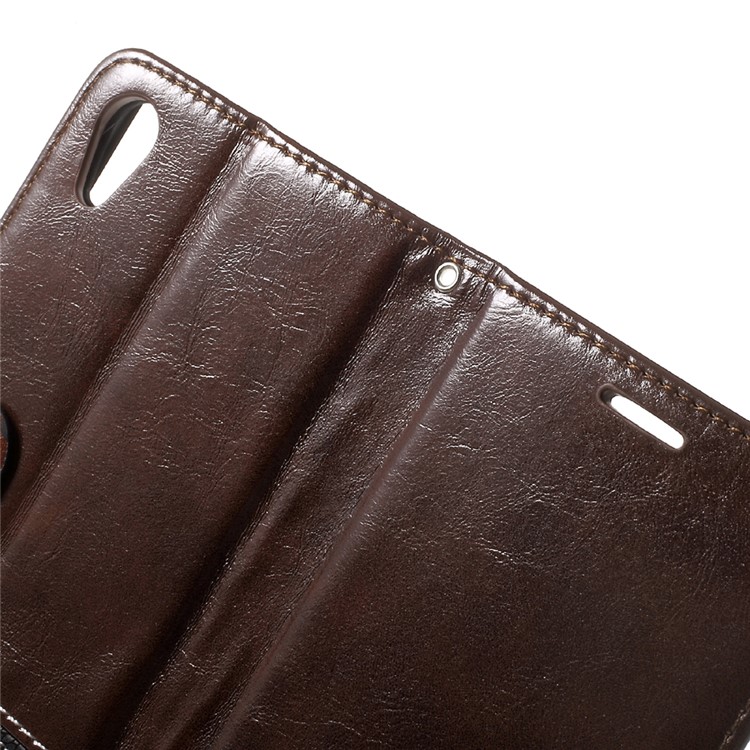 Bi-Color PU Leather Wallet Stand Flip Cover for Sony Xperia XA1 - Brown-5