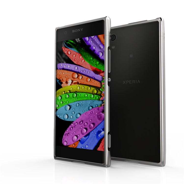 For Sony Xperia XA1 Screw Lock Plated Aluminium Alloy Bumper Frame - Black-1