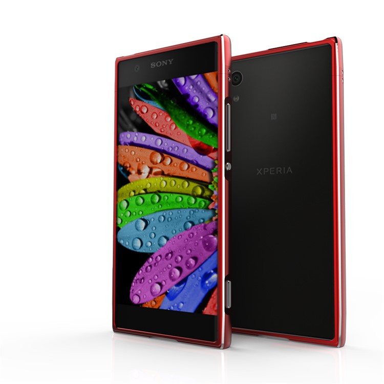 For Sony Xperia XA1 Plated Aluminium Alloy Bumper Rim with Screw Lock - Red-1