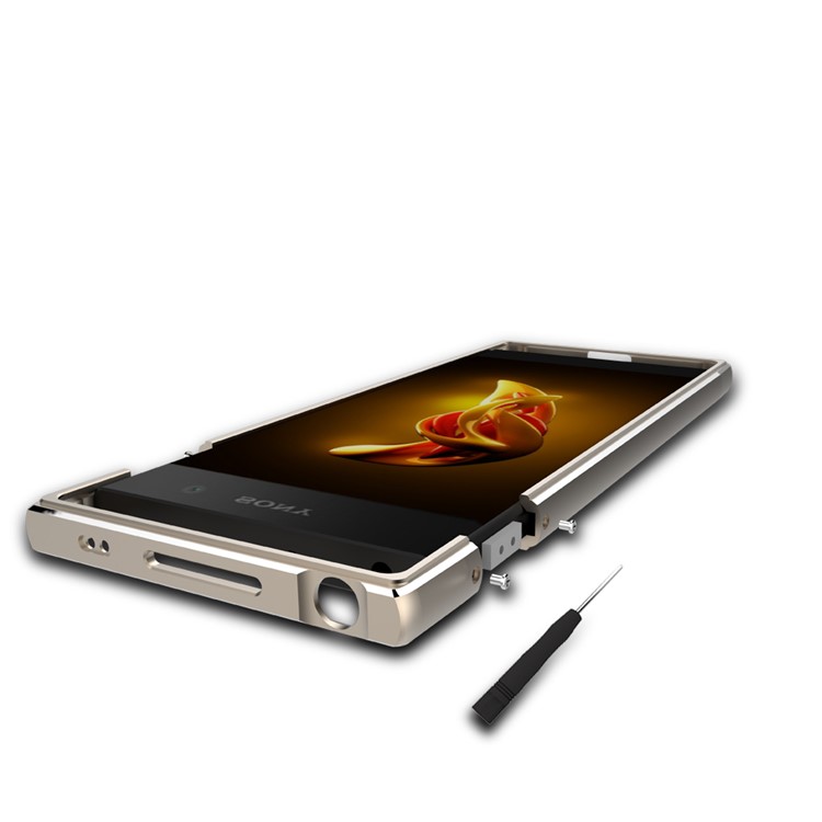 Screw Lock Plated Aluminium Alloy Bumper Rim for Sony Xperia XA1 - Gold-6