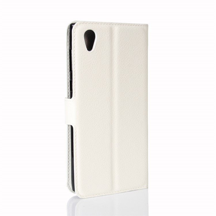 Litchi Skin Magnetic Leather Stand Cover for Sony Xperia L1 - White-6