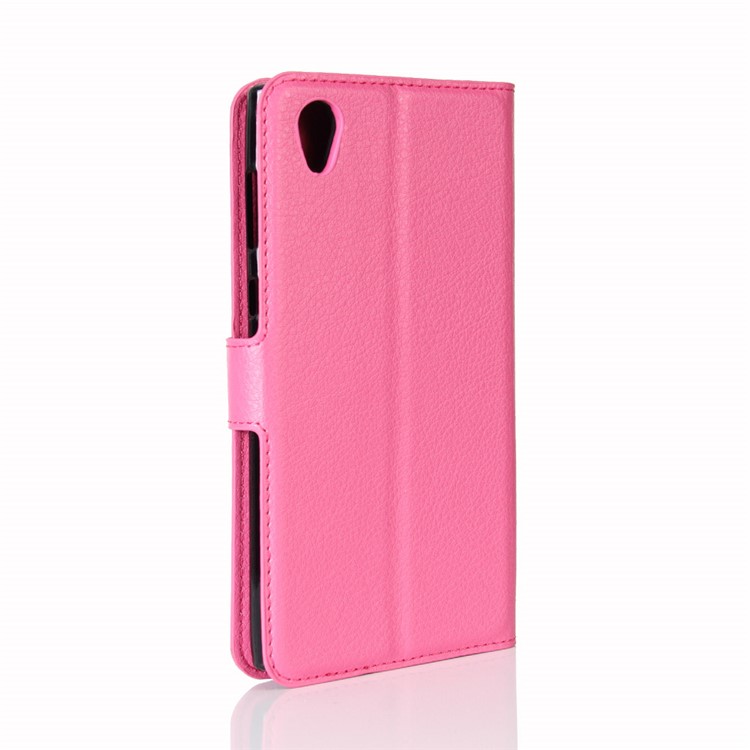 Litchi Skin Wallet Leather Case with Stand for Sony Xperia L1 - Rose-6
