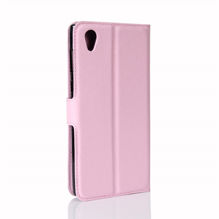 Litchi Skin PU Leather Stand Case for Sony Xperia L1 - Pink-6