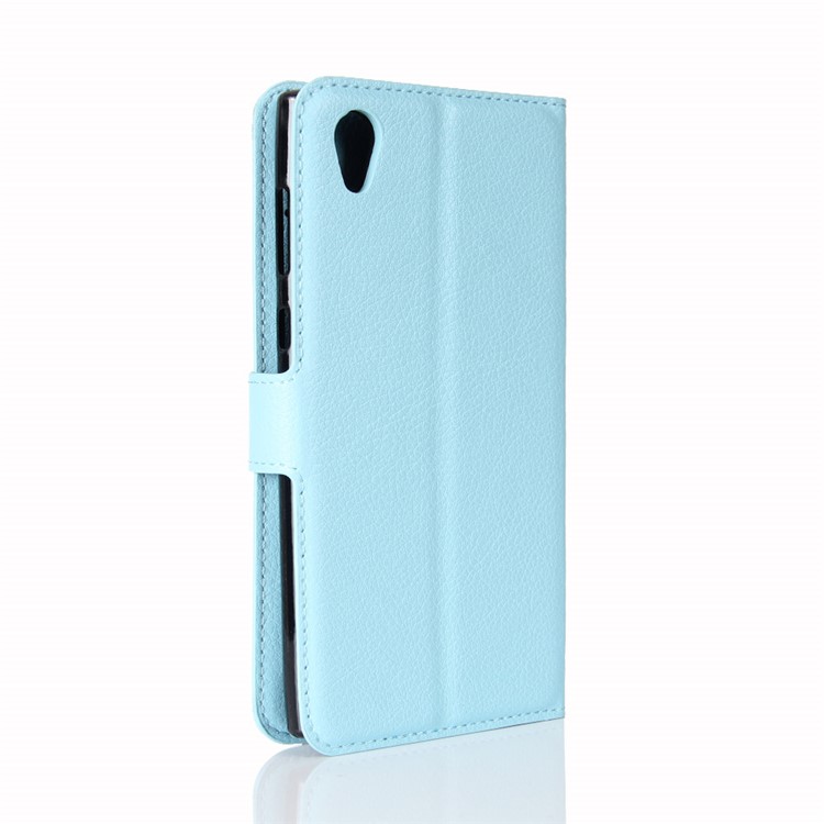 Litchi Skin Leather Stand Case with Card Slots for Sony Xperia L1 - Baby Blue-6