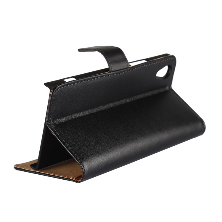 Accesorio de Estuche de Billetera de Cuero Dividido Para Sony Xperia XA1 - Negro