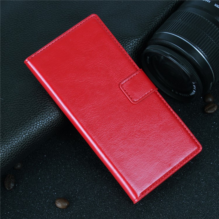 Crazy Horse Wallet Stand Leather Flip Case for Sony Xperia XA1 - Red-2