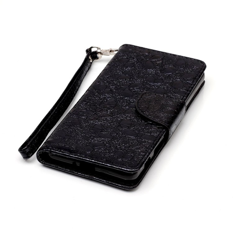 Laser Butterfly 3D Colored Carving Wallet Leather Protective Stand Casing for Sony Xperia X Performance - Black-6