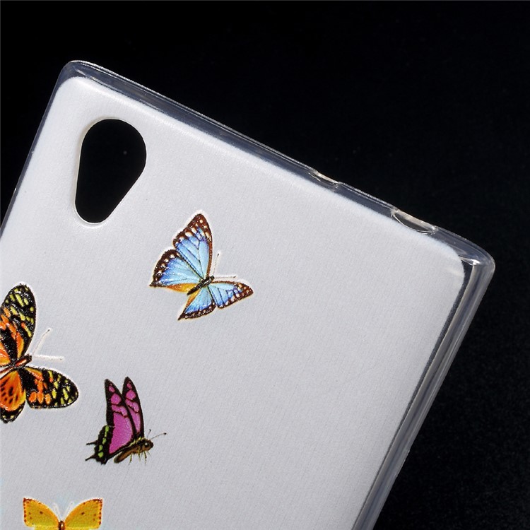 Embossing Patterned TPU Mobile Phone Back Case for Sony Xperia L1 -
Butterflies and Cat-3