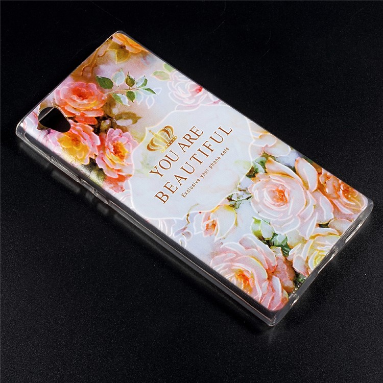 Embossing Patterned TPU Phone Shell for Sony Xperia L1 - You Are Beautiful-2