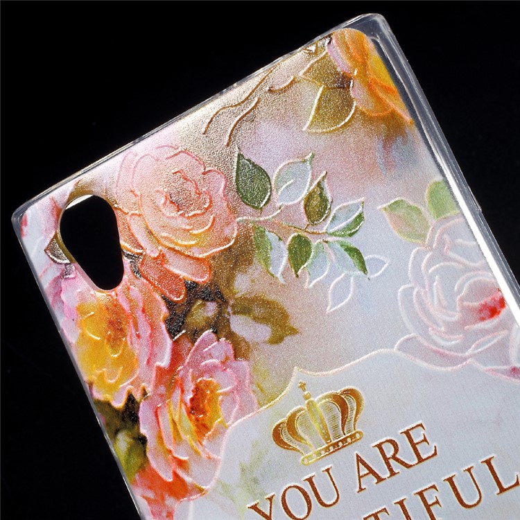 Embossing Patterned TPU Phone Shell for Sony Xperia L1 - You Are Beautiful-3