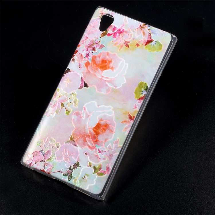 Embossing Patterned TPU Back Case Shell for Sony Xperia L1 -
Blooming Flowers-1