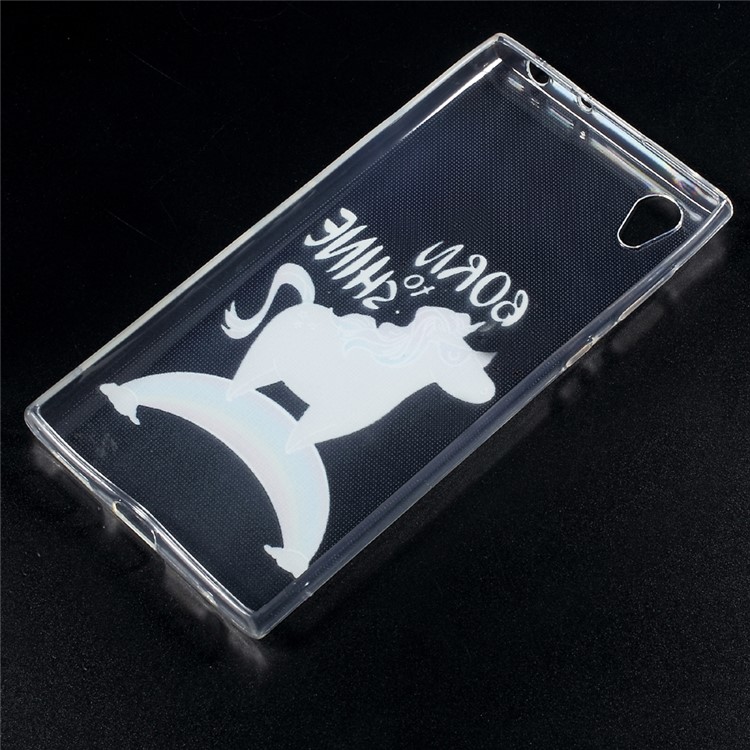 Patterned TPU Embossment Phone Case for Sony Xperia L1 - Unicorn on the Rainbow-3