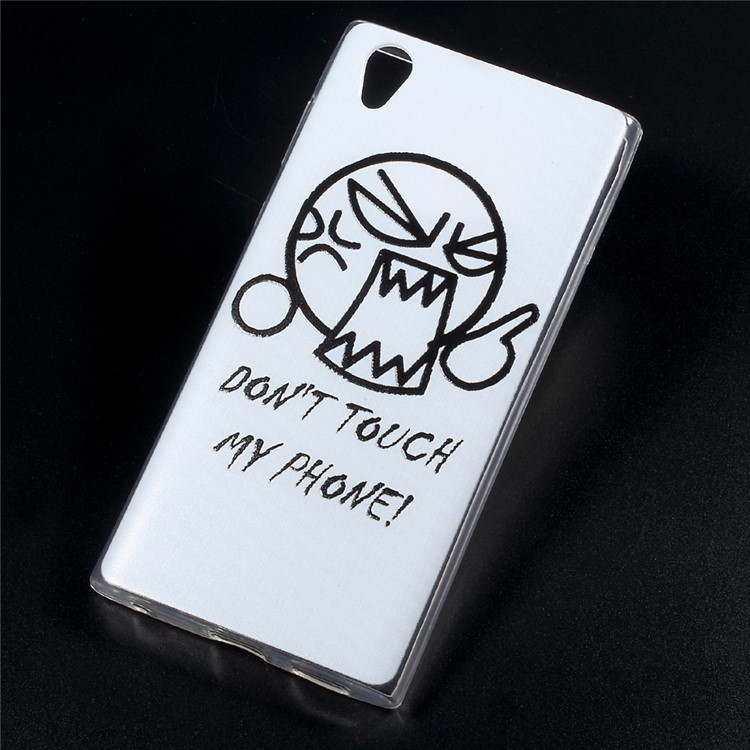 Embossing Patterned TPU Back Case Cover for Sony Xperia L1 - Do Not Touch My Phone-1