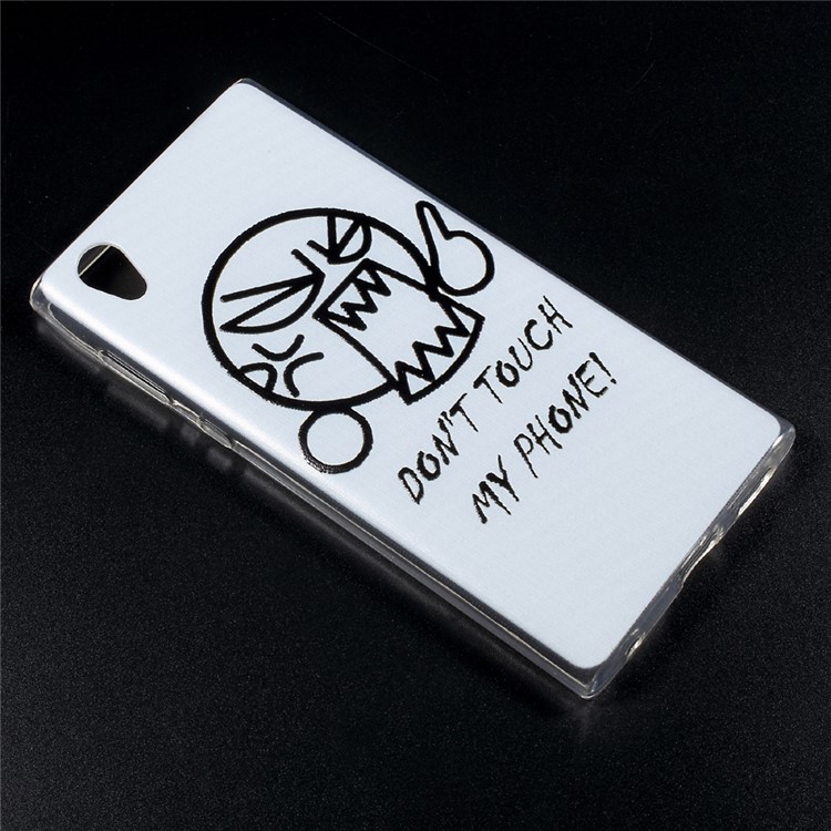 Embossing Patterned TPU Back Case Cover for Sony Xperia L1 - Do Not Touch My Phone-2