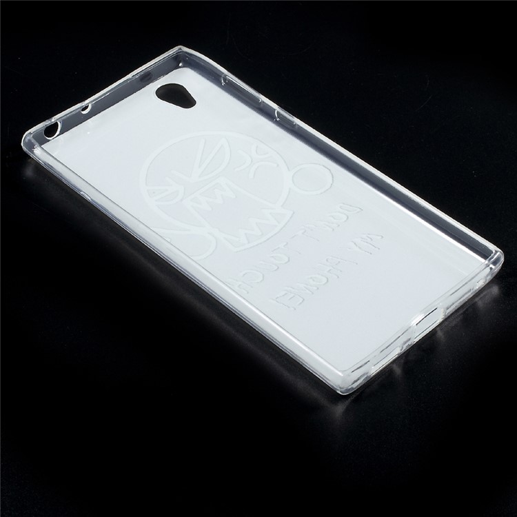 Embossing Patterned TPU Back Case Cover for Sony Xperia L1 - Do Not Touch My Phone-3