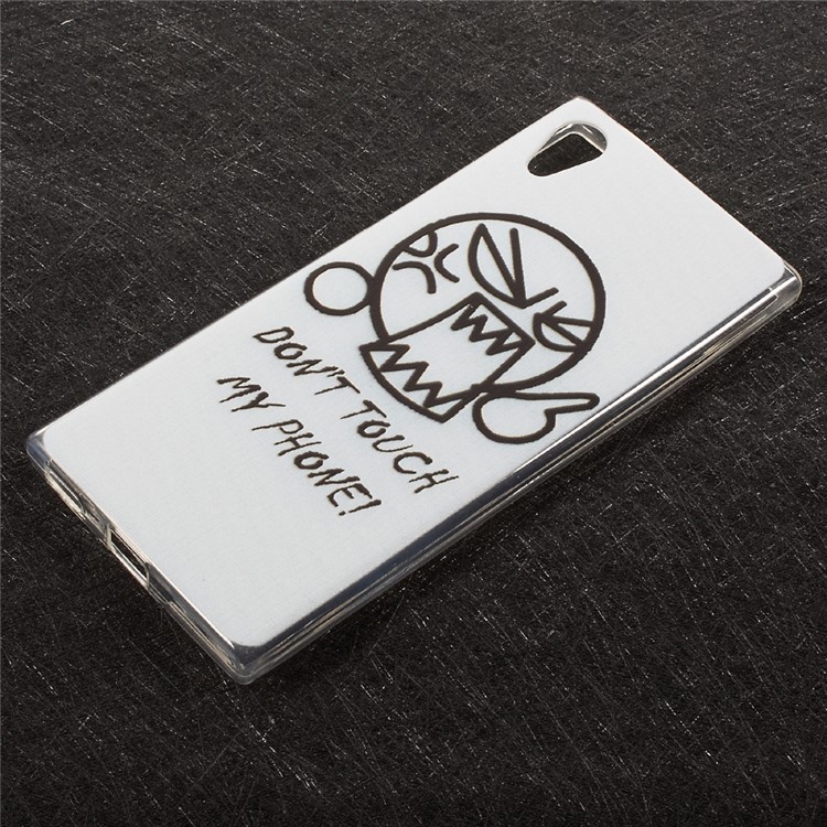 For Sony Xperia XA1 Embossing Patterned TPU Back Case Cover - Do Not Touch My Phone-1