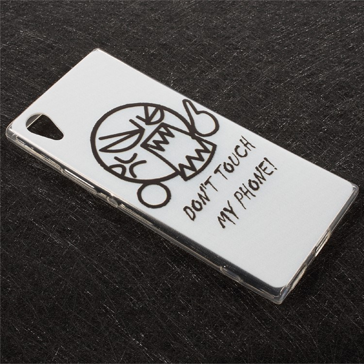 For Sony Xperia XA1 Embossing Patterned TPU Back Case Cover - Do Not Touch My Phone-3