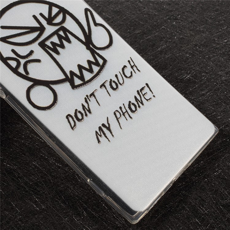 For Sony Xperia XA1 Embossing Patterned TPU Back Case Cover - Do Not Touch My Phone-4