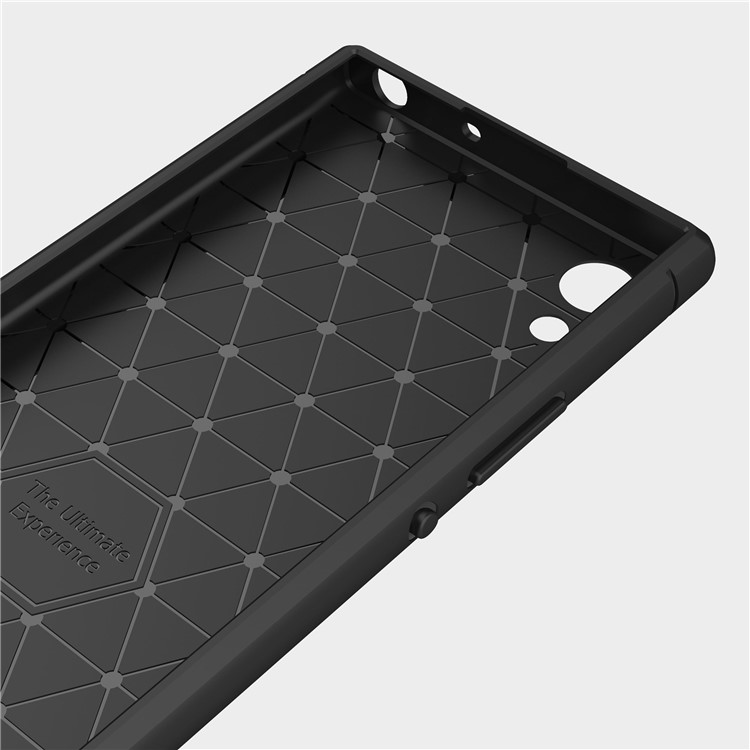 For Sony Xperia XA1 Carbon Fiber Texture Brushed TPU Accessory Case - Black-5