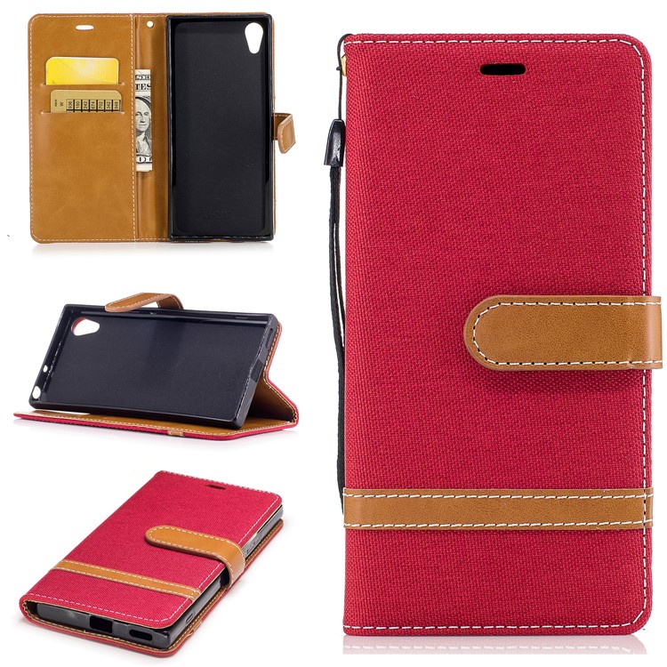 Custodia in pelle per cellulare Sony Xperia XA1 - Rosso-1