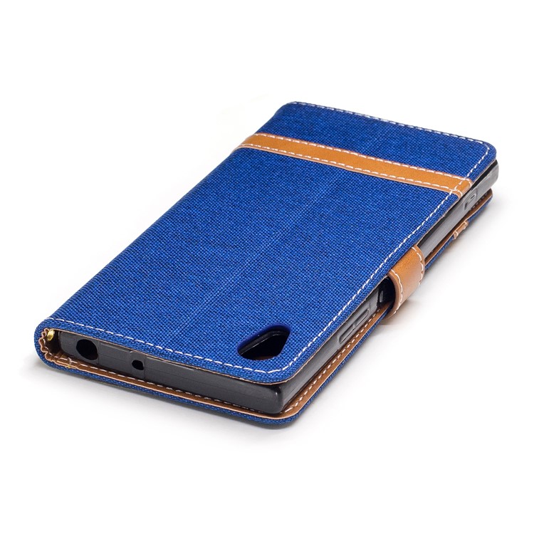 Custodia in pelle con supporto in pelle per Sony Xperia XA1 - Baby Blue-7