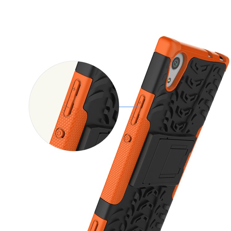 Cool Tyre PC + TPU Hybrid Protective Case with Kickstand for Sony Xperia XA1 - Orange-2
