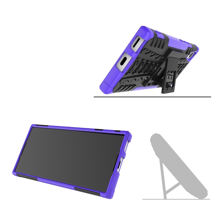 Tyre Cool Guard Anti-slip PC + TPU Hybrid Casing for Sony Xperia XA1 - Purple-2