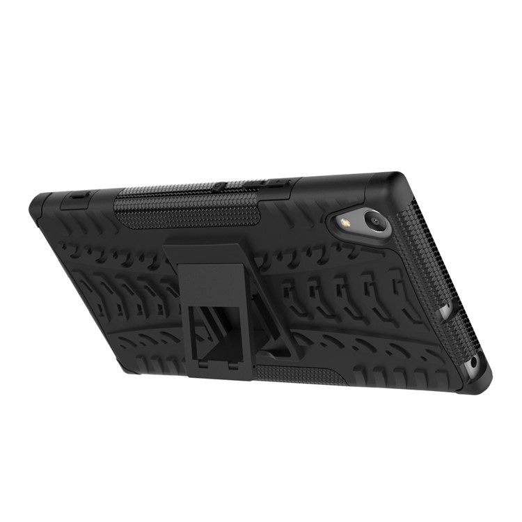 For Sony Xperia XA1 Ultra Kickstand Cool Tyre Pattern PC + TPU Case - Black-11
