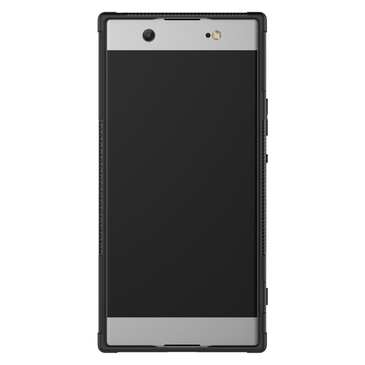 For Sony Xperia XA1 Ultra Kickstand Cool Tyre Pattern PC + TPU Case - Black-2