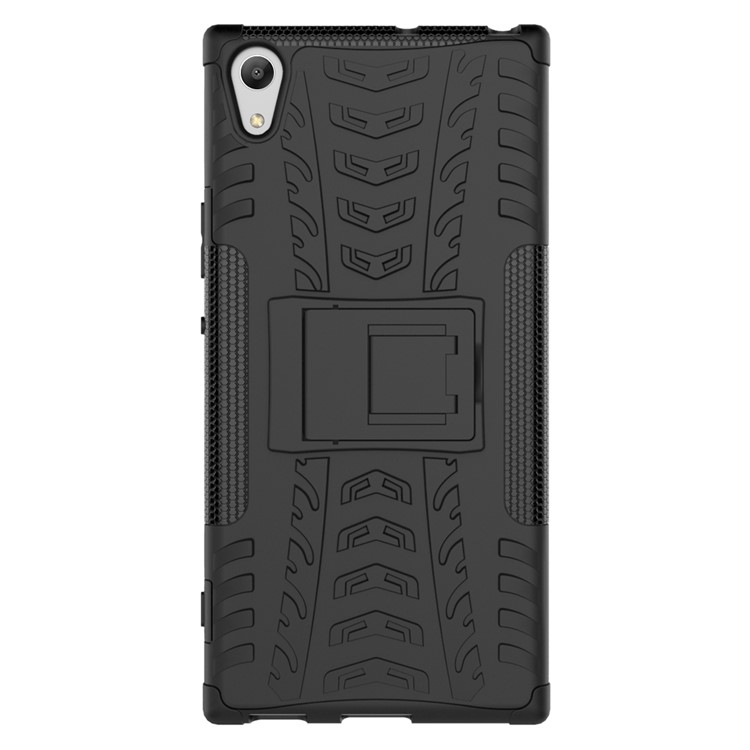 For Sony Xperia XA1 Ultra Kickstand Cool Tyre Pattern PC + TPU Case - Black-4