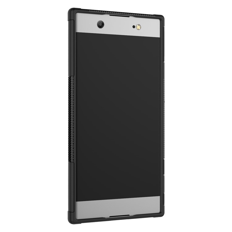 For Sony Xperia XA1 Ultra Kickstand Cool Tyre Pattern PC + TPU Case - Black-5