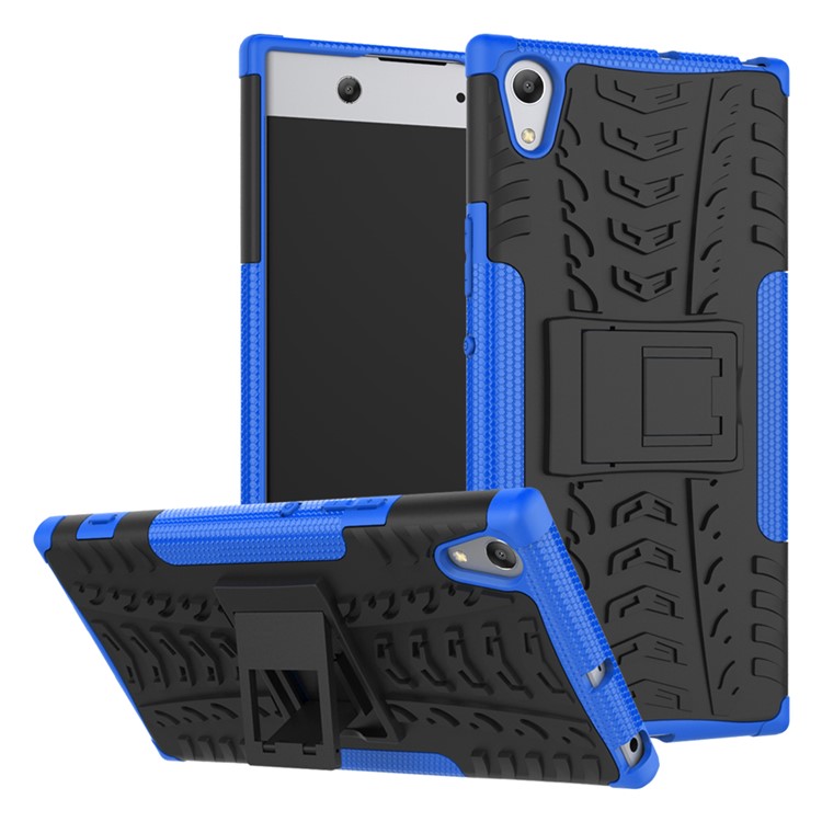 Cool Tyre Pattern PC + TPU Mobile Phone Case Kickstand for Sony Xperia XA1 Ultra - Blue-1