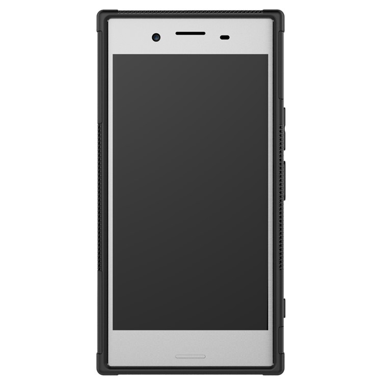 Anti-slip PC + TPU Hybrid Phone Case with Kickstand for Sony Xperia XZ Premium - Black-8
